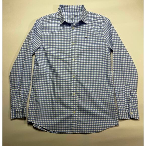 Vineyard Vines Youth Boys On-The-Go Performance Check Button Up Shirt - XL (18) - Picture 1 of 3